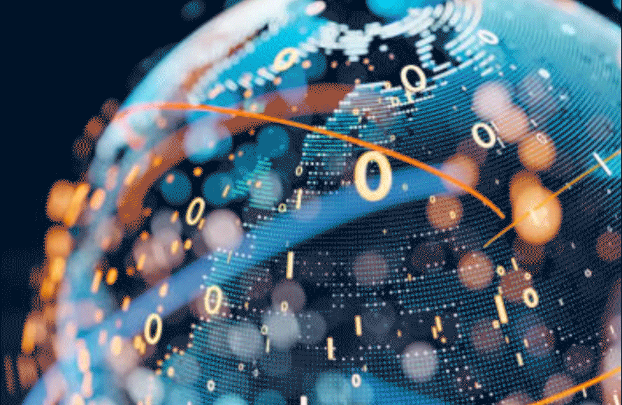 Digital globe representing industrial innovation