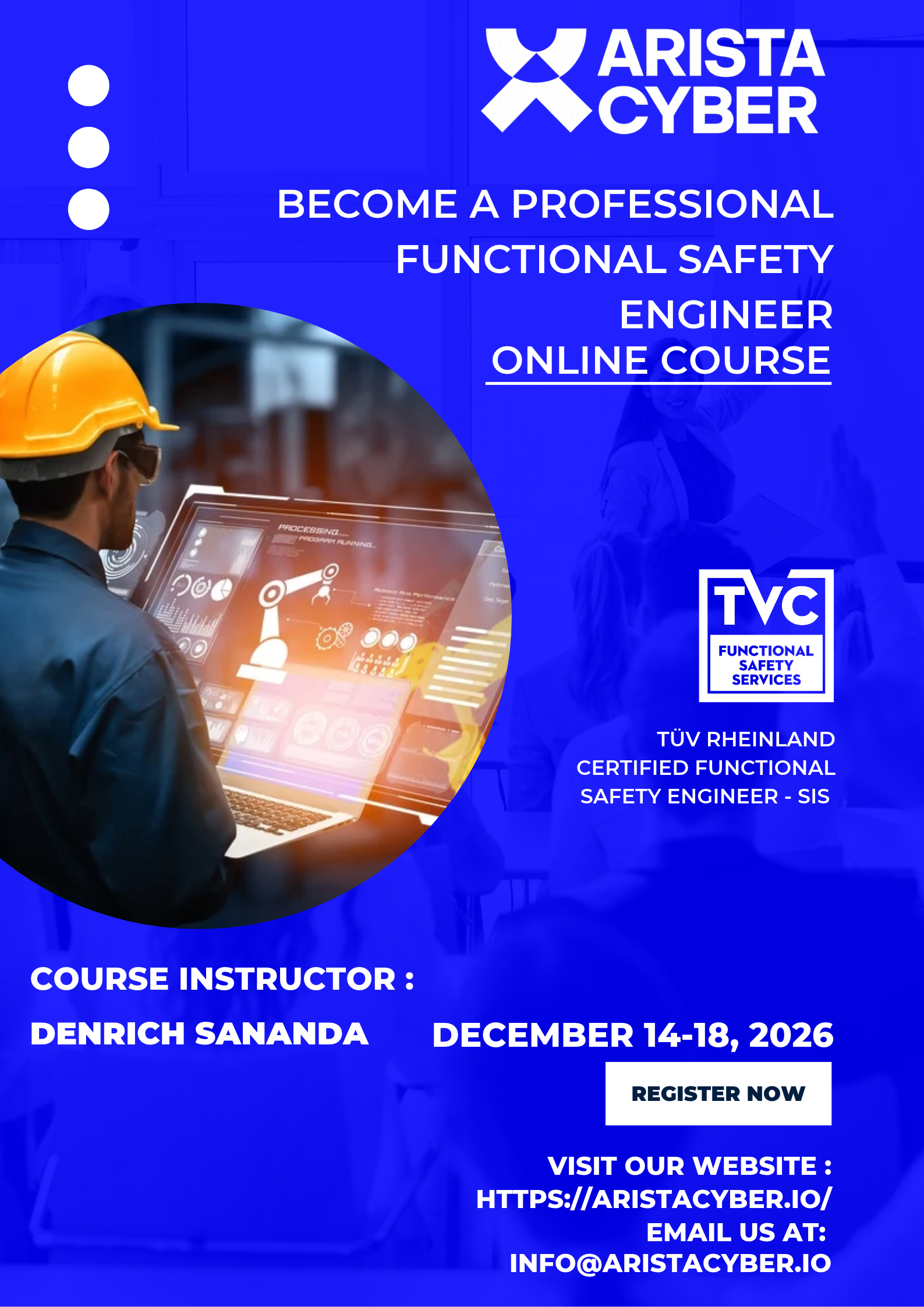 Functional Safety Engineer course, December 14–18, 2026